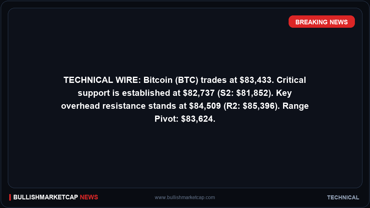 BTC Key Levels: Support at $82,737, Resistance at $84,509